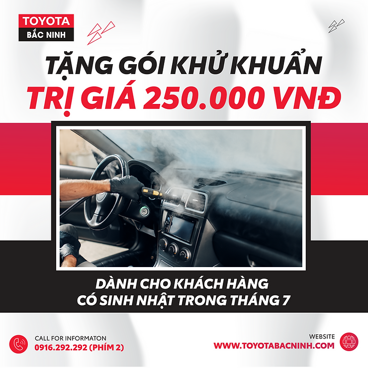 Tặng gói khử khuẩn trị giá 250K cho khách hàng sinh nhật trong tháng 7